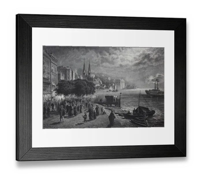 Framed Print : A Summer Evening in 1880 in Lucerne on the Lake, Switzerland, Historic, digitally restored reproduction of an original 19th century original Framed Print : A Summer Evening in 1880 in Lucerne on the Lake, Switzerland, Historic, digitally restored reproduction of an original 19th century original