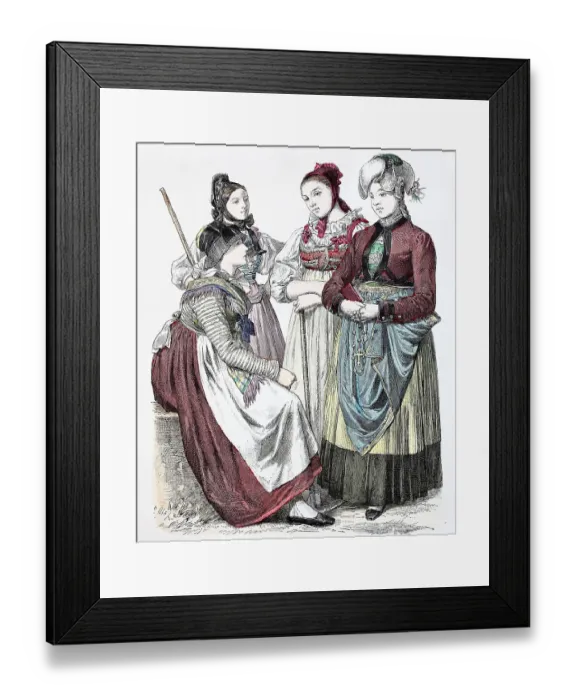 Framed Print : Folk traditional costume, clothing, history of costumes, woman from the Black Forest, the Schwapbachtal and from Hauenstein, Baden-Wuerttemberg, Germany, 1885, Historical, digitally restored reproduction of a 19th century original Framed Print : Folk traditional costume, clothing, history of costumes, woman from the Black Forest, the Schwapbachtal and from Hauenstein, Baden-Wuerttemberg, Germany, 1885, Historical, digitally restored reproduction of a 19th century original