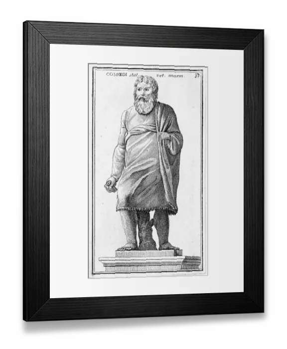 Framed Print : Statue of a coemidian, from the Villa Albani, historical Rome, Italy, digital reproduction of an original from the 18th century, original date not known Framed Print : Statue of a coemidian, from the Villa Albani, historical Rome, Italy, digital reproduction of an original from the 18th century, original date not known