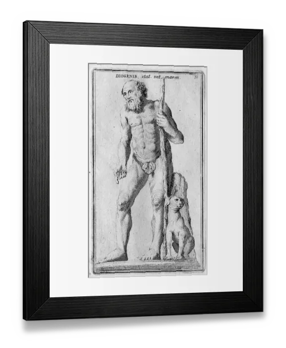 Framed Print : Statue of Diogenes, from the Museum of Villa Albani, historical Rome, Italy, digital reproduction of an 18th century original, original date not known Framed Print : Statue of Diogenes, from the Museum of Villa Albani, historical Rome, Italy, digital reproduction of an 18th century original, original date not known