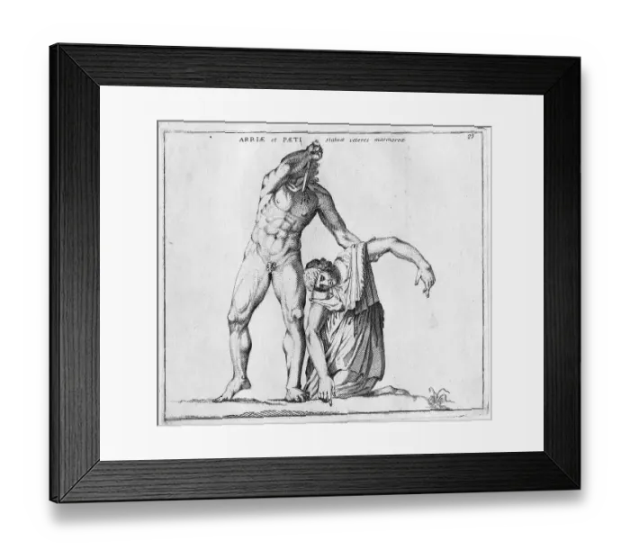 Framed Print : Arria the Elder, ca 42 AD was a woman in ancient Rome, here with her man Consul Aulus Caecina Paetus, suicide, historical Rome, Italy, digital reproduction of an 18th century original, original date unknown Framed Print : Arria the Elder, ca 42 AD was a woman in ancient Rome, here with her man Consul Aulus Caecina Paetus, suicide, historical Rome, Italy, digital reproduction of an 18th century original, original date unknown