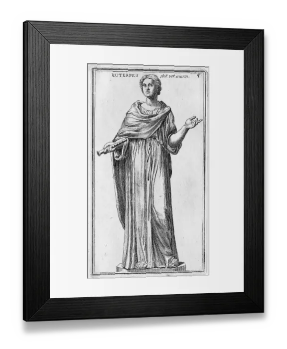 Framed Print : Euterpe or Eutelpe, is one of the nine muses, usually considered representative of the art of sound and lyrical poetry, historical Rome, Italy, digital reproduction of an 18th century original, original date not known Framed Print : Euterpe or Eutelpe, is one of the nine muses, usually considered representative of the art of sound and lyrical poetry, historical Rome, Italy, digital reproduction of an 18th century original, original date not known