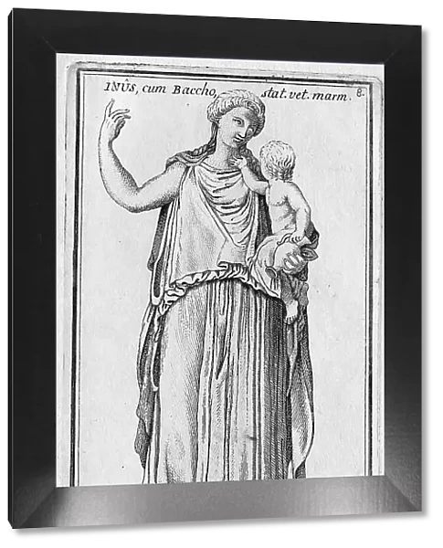 Adscita (Ino), is the daughter of Kadmos and Harmonia in Greek mythology, historical Rome, Italy, digital reproduction of an 18th century original, original date unknown