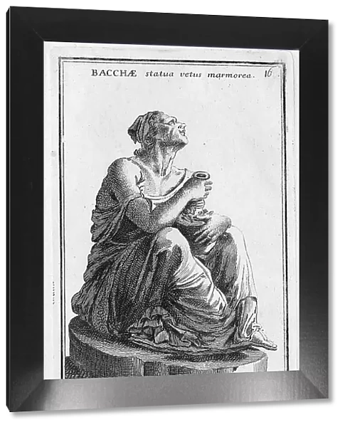 Baccante, a maenad, mythical companion of the Dionysian traits as well as the historically provable cult follower, historical Rome, Italy, digital reproduction of an 18th century original, original date not known