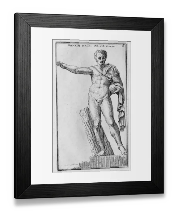 Framed Print : Gaeus Pompeius Magnus, Pompey, 29 September 106 BC 28 September 48 BC was a Roman politician and general, known as an opponent of Gaius Iulius Caesar, historical Rome, Italy, digital reproduction of an 18th century original, original date not known