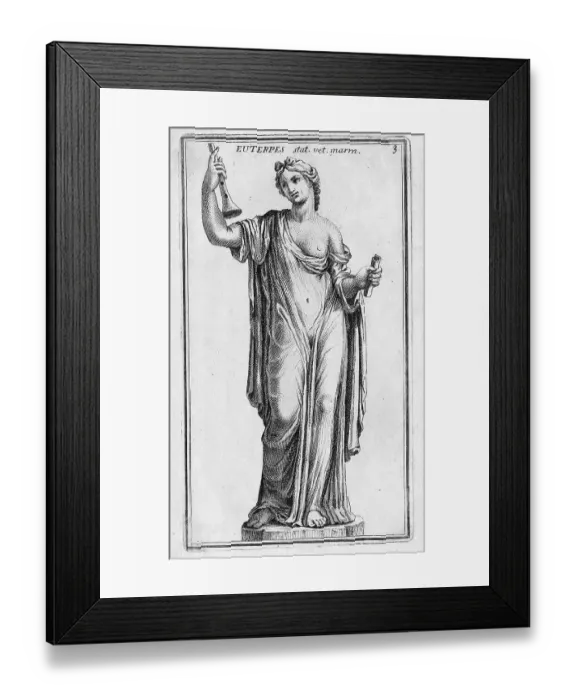 Framed Print : Euterpe or Eutelpe is one of the nine muses, usually considered representative of the art of sound and lyrical poetry, historical Rome, Italy, digital reproduction of an 18th century original, original date not known Framed Print : Euterpe or Eutelpe is one of the nine muses, usually considered representative of the art of sound and lyrical poetry, historical Rome, Italy, digital reproduction of an 18th century original, original date not known