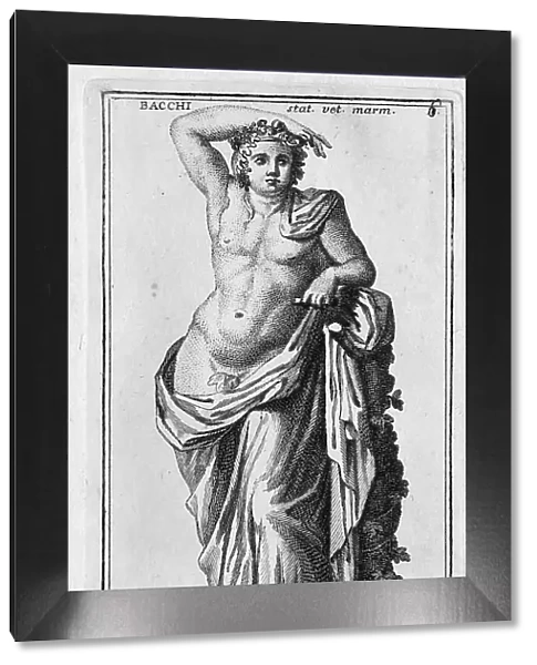 The Roman god Bacchus, marble statue from ancient Rome, Italy, digital reproduction of an original from the 18th century, original date not known