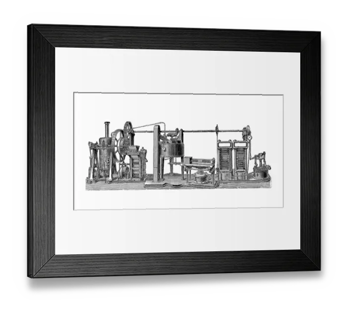 Framed Print : An oil mill according to the Anglo-American system by R. P. fisherman & Co. Hamburg, it presses different oil seeds, industrial product from year 1880, Historic, digitally restored reproduction of an original from 19th century Framed Print : An oil mill according to the Anglo-American system by R. P. fisherman & Co. Hamburg, it presses different oil seeds, industrial product from year 1880, Historic, digitally restored reproduction of an original from 19th century