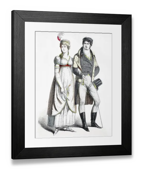Framed Print : Folk traditional costume, clothing, history of costumes, German costume, after 1800, Germany, historical, digitally restored reproduction of a 19th century original Framed Print : Folk traditional costume, clothing, history of costumes, German costume, after 1800, Germany, historical, digitally restored reproduction of a 19th century original