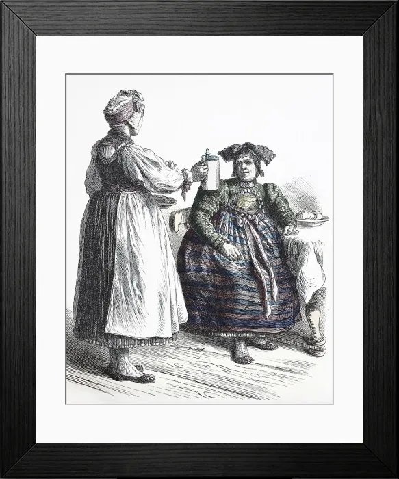 Framed Print : Folk traditional costume, clothing, history of costumes, traditional costume from Dachau, woman, Germany, 1850, historical, digitally restored reproduction of a 19th century original Framed Print : Folk traditional costume, clothing, history of costumes, traditional costume from Dachau, woman, Germany, 1850, historical, digitally restored reproduction of a 19th century original