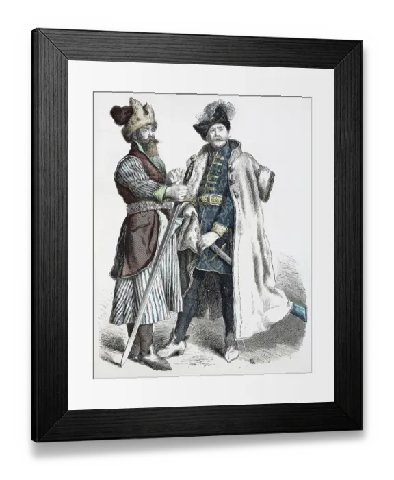 Framed Print : Folk traditional costume, clothing, history of costumes, distinguished Russian and Polish nobleman, 16th century, Poland, Historical, digitally restored reproduction of a 19th century original Framed Print : Folk traditional costume, clothing, history of costumes, distinguished Russian and Polish nobleman, 16th century, Poland, Historical, digitally restored reproduction of a 19th century original