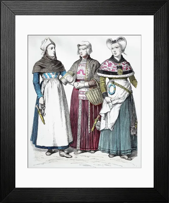 Framed Print : Folk traditional costume, Clothing, History of costumes, Woman from Upford Denmark, Woman from Ditmarschen, Woman from Enderstedt, Germany, 1600-1630, Historical, digitally restored reproduction of a 19th century original Framed Print : Folk traditional costume, Clothing, History of costumes, Woman from Upford Denmark, Woman from Ditmarschen, Woman from Enderstedt, Germany, 1600-1630, Historical, digitally restored reproduction of a 19th century original