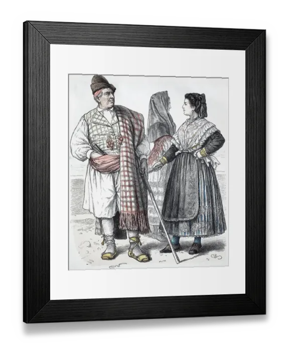 Framed Print : Folk traditional costume, Clothing, History of costumes, Costume from Murcia, Spain, 1850, Historical, digitally restored reproduction of a 19th century original Framed Print : Folk traditional costume, Clothing, History of costumes, Costume from Murcia, Spain, 1850, Historical, digitally restored reproduction of a 19th century original