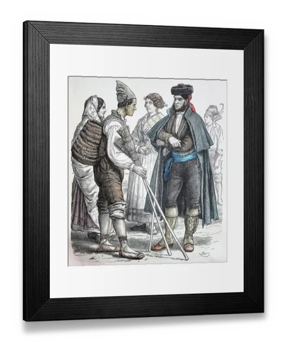 Framed Print : Folk traditional costume, Clothing, History of costumes, Costume from Valencia and Granada, Spain, 1850, Historical, digitally restored reproduction of a 19th century original Framed Print : Folk traditional costume, Clothing, History of costumes, Costume from Valencia and Granada, Spain, 1850, Historical, digitally restored reproduction of a 19th century original