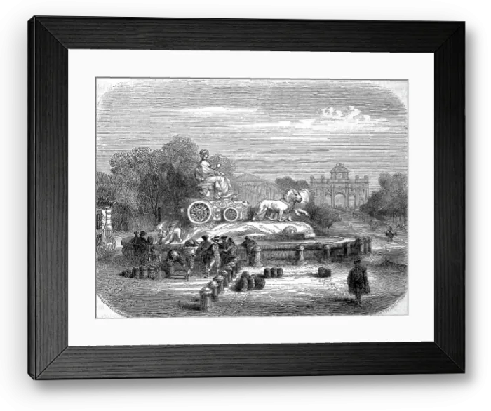 Framed Print : Fuente de Cibeles, Fountain of the Goddess Kybele, Madrid, Spain, Historic, digital reproduction of an original 19th century artwork Framed Print : Fuente de Cibeles, Fountain of the Goddess Kybele, Madrid, Spain, Historic, digital reproduction of an original 19th century artwork