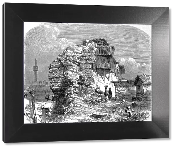 The Ruins of the Ancient Roman Palace of Varna, Bulgaria, Historical, digital reproduction of an original 19th century artwork