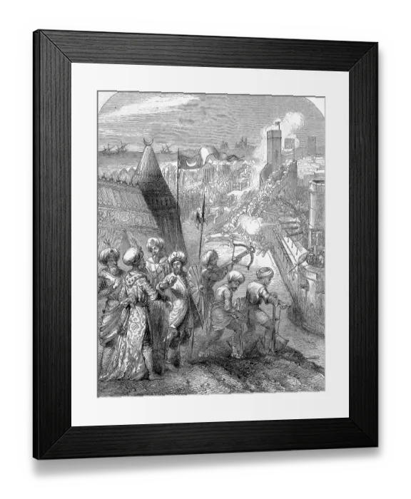 Framed Print : Sultan Mehmed's army under the supreme command of Mesih Pasha, a Palaiologist, besieged the city of Rhodes with about 100. 000 men from 23 May 1480 to 28 July 1480, Greece, Historical, digital reproduction of an original 19th century original Framed Print : Sultan Mehmed's army under the supreme command of Mesih Pasha, a Palaiologist, besieged the city of Rhodes with about 100. 000 men from 23 May 1480 to 28 July 1480, Greece, Historical, digital reproduction of an original 19th century original