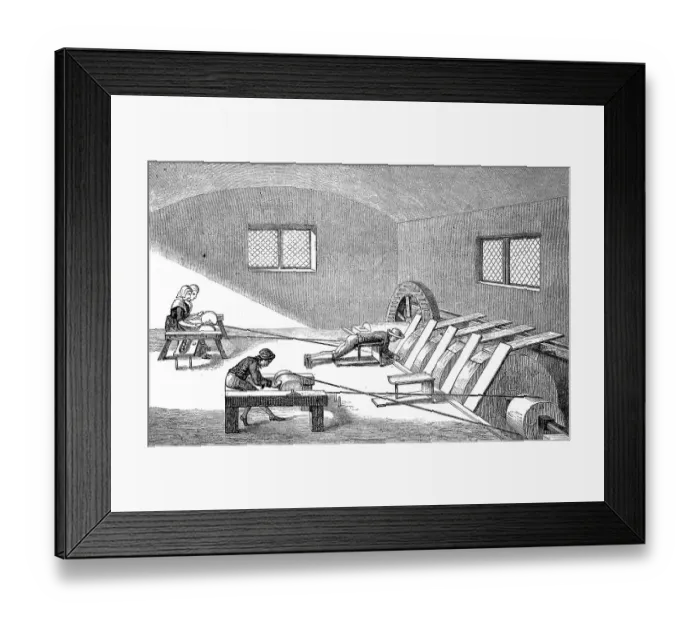 Framed Print : Polishing of Agate Semi-Precious Stones in Idar Oberstein, Germany, 1856, Historic, digital reproduction of an original 19th century pattern Framed Print : Polishing of Agate Semi-Precious Stones in Idar Oberstein, Germany, 1856, Historic, digital reproduction of an original 19th century pattern