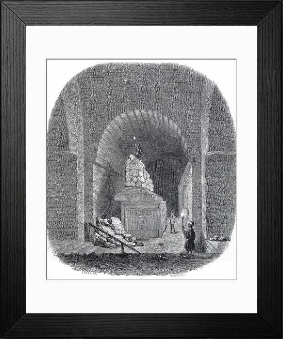 Framed Print : The Serapeum, Cult Site of the (Apis) Bulls, at the Temple of Memphis, Egypt, Historical, digital reproduction of an original 19th century artwork Framed Print : The Serapeum, Cult Site of the (Apis) Bulls, at the Temple of Memphis, Egypt, Historical, digital reproduction of an original 19th century artwork