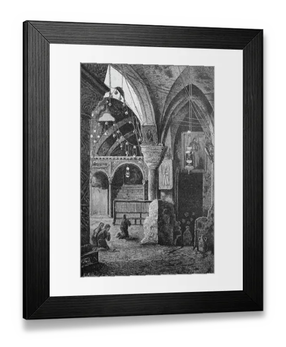 Framed Print : Jerusalem, Israel, Chapel of St. Helen with the entrance to the Chapel of the Finding of the Cross in the Church of the Holy Sepulchre in Jerusalem, Historic, digital reproduction of an original 19th-century original Framed Print : Jerusalem, Israel, Chapel of St. Helen with the entrance to the Chapel of the Finding of the Cross in the Church of the Holy Sepulchre in Jerusalem, Historic, digital reproduction of an original 19th-century original