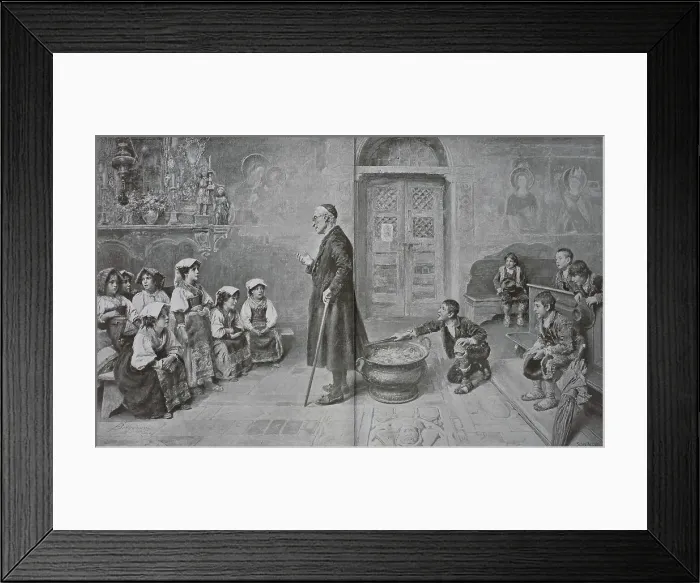 Framed Print : School in the Roman Campagna, 1883, Rome, Italy, Historic, digital reproduction of an original 19th-century painting Framed Print : School in the Roman Campagna, 1883, Rome, Italy, Historic, digital reproduction of an original 19th-century painting