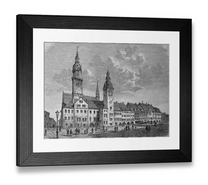 Framed Print : The Town Hall of Chemnitz in Saxony, Germany, in 1876, Historic, digital reproduction of an original 19th-century image Framed Print : The Town Hall of Chemnitz in Saxony, Germany, in 1876, Historic, digital reproduction of an original 19th-century image