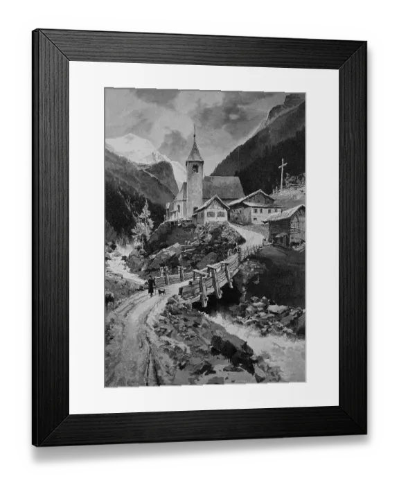 Framed Print : St. Leonhard im Pitztal, Tyrol, Austria, Historical, digital reproduction of an original from the 19th century Framed Print : St. Leonhard im Pitztal, Tyrol, Austria, Historical, digital reproduction of an original from the 19th century