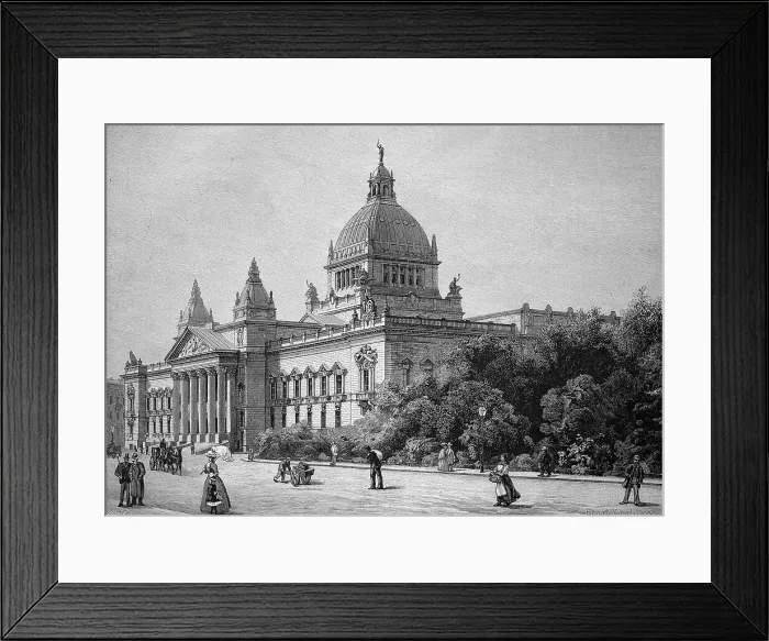 Framed Print : The New Imperial Court Building in Leipzig, Germany, c. 1900, Historic, digital reproduction of an original 19th-century artwork Framed Print : The New Imperial Court Building in Leipzig, Germany, c. 1900, Historic, digital reproduction of an original 19th-century artwork