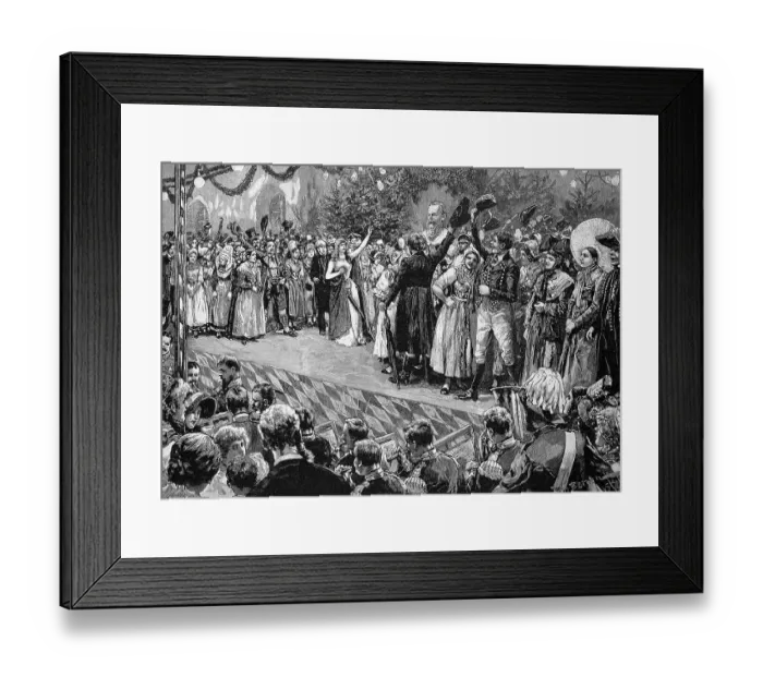 Framed Print : Folk Costume Festival in Munich, Homage to the Bavaria, Bavaria, Germany, Historic, digital reproduction of an original from the 19th century Framed Print : Folk Costume Festival in Munich, Homage to the Bavaria, Bavaria, Germany, Historic, digital reproduction of an original from the 19th century