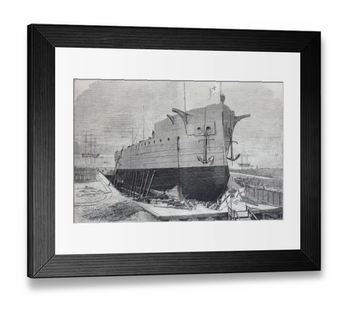 Framed Print : The ironclad Frederick the Great on the stack in the shipyard of Kiel, Germany, History, digital reproduction of an original 19th-century model Framed Print : The ironclad Frederick the Great on the stack in the shipyard of Kiel, Germany, History, digital reproduction of an original 19th-century model
