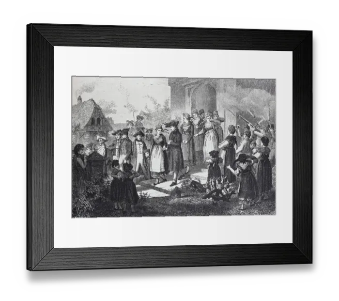 Framed Print : Wedding in Alsace, 1888, France, History, digital reproduction of an original 19th-century painting Framed Print : Wedding in Alsace, 1888, France, History, digital reproduction of an original 19th-century painting