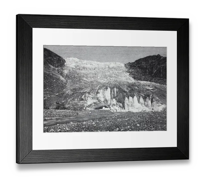 Framed Print : Rhone Glacier, Rottengletscher, a glacier in the Swiss Alps and the source of the Rhone, 1888, Switzerland, History, digital reproduction of an original 19th-century image
