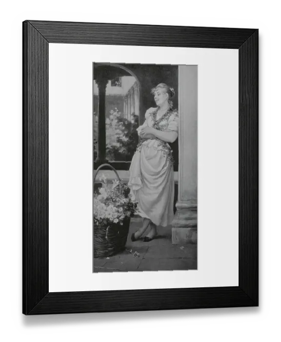 Framed Print : Flower seller in Venice, 1888, Italy, History, digital reproduction of an original 19th-century painting Framed Print : Flower seller in Venice, 1888, Italy, History, digital reproduction of an original 19th-century painting