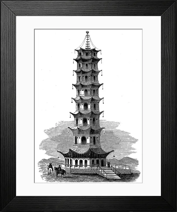 Framed Print : The Porcelain Tower of Nanking, Nanjing, China, in 1876, Historic, digital reproduction of an original 19th century artwork Framed Print : The Porcelain Tower of Nanking, Nanjing, China, in 1876, Historic, digital reproduction of an original 19th century artwork