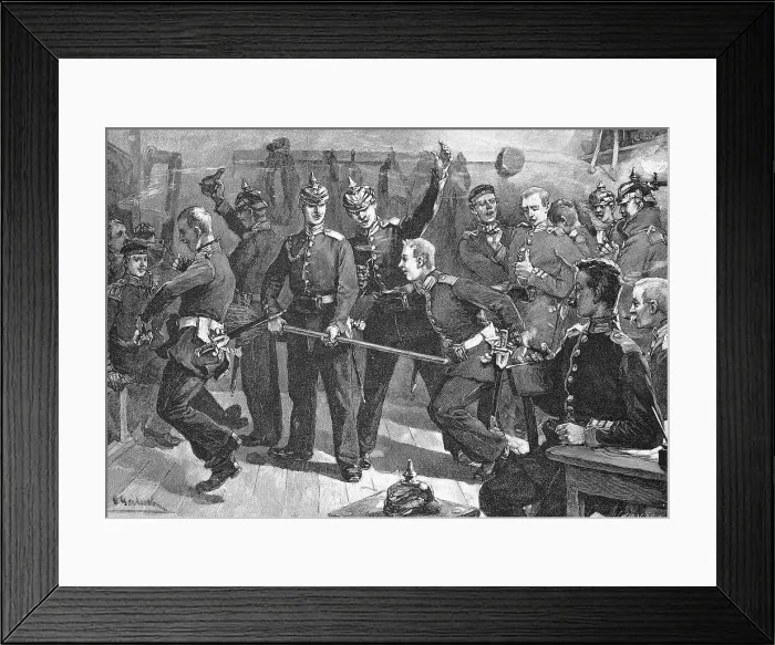 Framed Print : Recruits Amusement at the First Guard, Prussia, Germany, Historic, digital reproduction of an original 19th century original Framed Print : Recruits Amusement at the First Guard, Prussia, Germany, Historic, digital reproduction of an original 19th century original