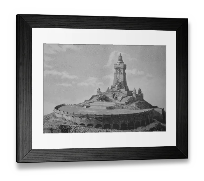 Framed Print : An Architectural Design for the Emperor's Monument at Kyffhaeuser, Germany, Historical, digital reproduction of an original 19th century design Framed Print : An Architectural Design for the Emperor's Monument at Kyffhaeuser, Germany, Historical, digital reproduction of an original 19th century design