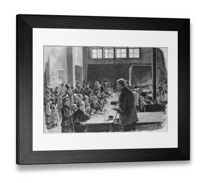 Framed Print : The New Warming House for the Poor in Munich, Bavaria, Germany, here the woman's room, 1895, Historic, digital reproduction of an original 19th-century original Framed Print : The New Warming House for the Poor in Munich, Bavaria, Germany, here the woman's room, 1895, Historic, digital reproduction of an original 19th-century original