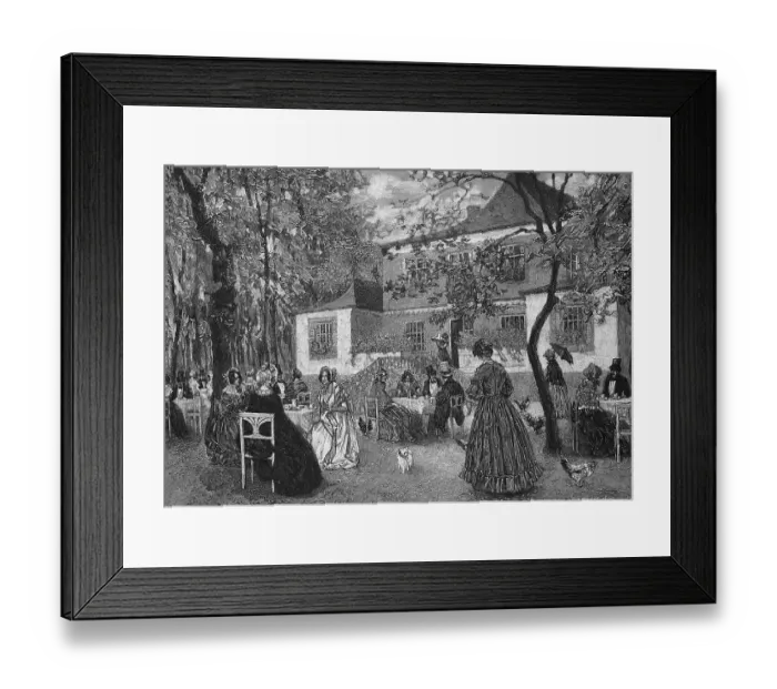 Framed Print : In the English Garden in Munich, Bavaria, Germany, in 1840, Historic, digital reproduction of an original 19th century painting, original date unknown Framed Print : In the English Garden in Munich, Bavaria, Germany, in 1840, Historic, digital reproduction of an original 19th century painting, original date unknown
