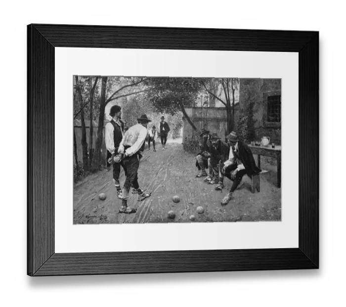 Framed Print : Men playing Boccia, Boccia game, France, c. 1898, Historic, digital reproduction of an original 19th-century artwork, original date unknown Framed Print : Men playing Boccia, Boccia game, France, c. 1898, Historic, digital reproduction of an original 19th-century artwork, original date unknown