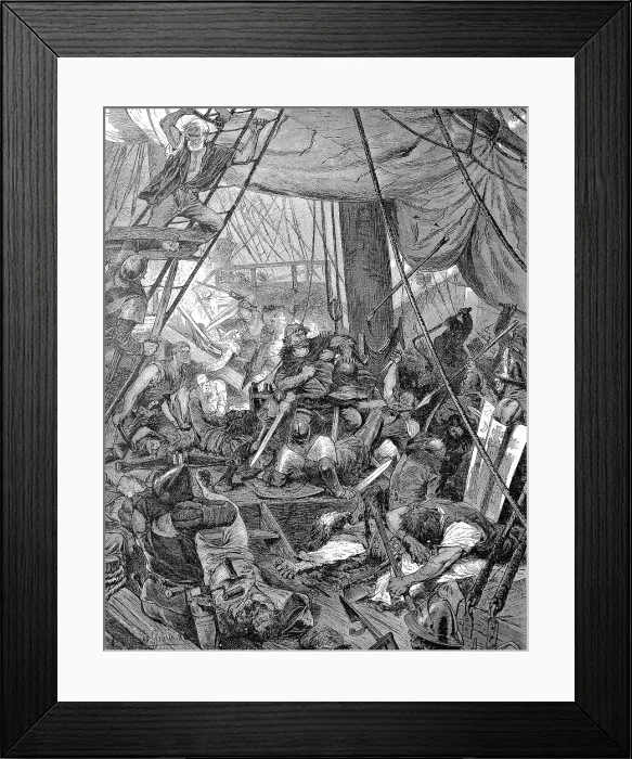 Framed Print : The Capture of Klaus Stoertebeker in Helgoland, Germany, Historical, digital reproduction of an original 19th-century master copy Framed Print : The Capture of Klaus Stoertebeker in Helgoland, Germany, Historical, digital reproduction of an original 19th-century master copy
