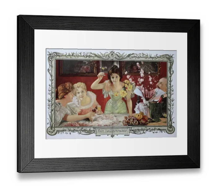 Framed Print : Women drinking cocktails together at a party, 1888, France, Historic, digital reproduction of an original 19th-century print Framed Print : Women drinking cocktails together at a party, 1888, France, Historic, digital reproduction of an original 19th-century print