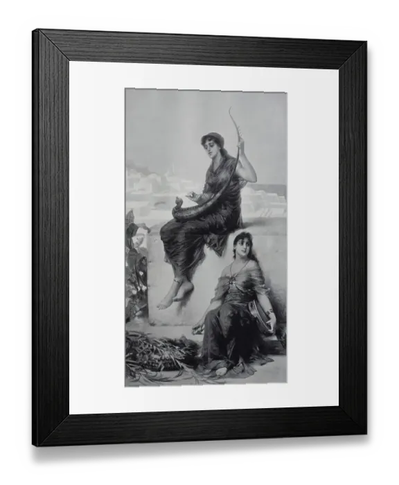 Framed Print : Girl with Musical Instruments in Tangier, Morocco, Historic, digital reproduction of an original 19th-century painting Framed Print : Girl with Musical Instruments in Tangier, Morocco, Historic, digital reproduction of an original 19th-century painting