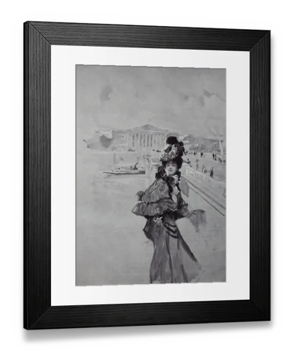 Framed Print : Young woman in the posh dress in Paris, 1890, France, Historic, digital reproduction of an original 19th century original Framed Print : Young woman in the posh dress in Paris, 1890, France, Historic, digital reproduction of an original 19th century original