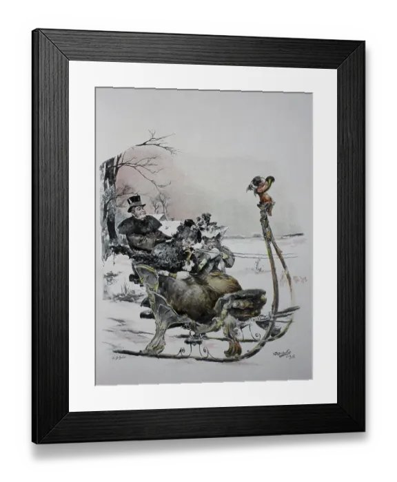 Framed Print : Carnival friends, on their way to a carnival event by sleigh, 1881, Germany, Historic, digital reproduction of an original 19th-century original Framed Print : Carnival friends, on their way to a carnival event by sleigh, 1881, Germany, Historic, digital reproduction of an original 19th-century original