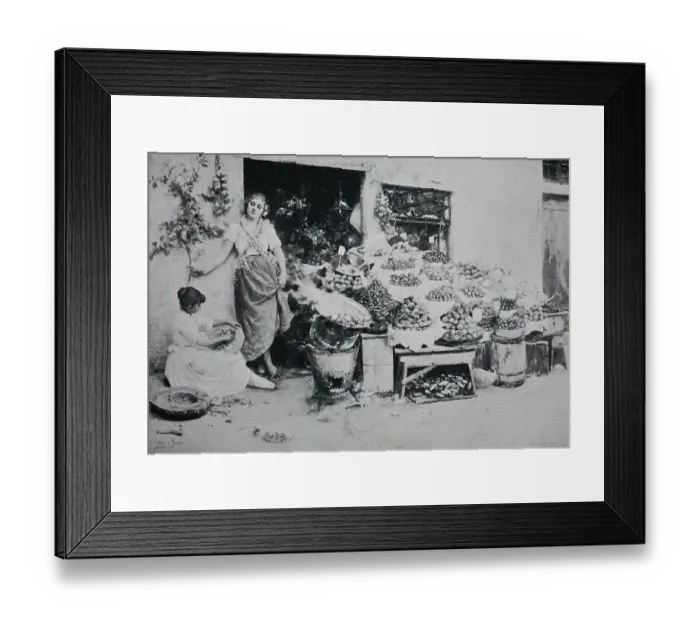 Framed Print : Fruit Vendor in Venice, Italy, Historical, digital reproduction of an original 19th century artwork Framed Print : Fruit Vendor in Venice, Italy, Historical, digital reproduction of an original 19th century artwork