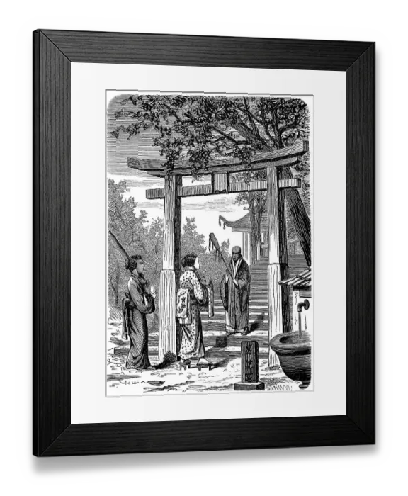 Framed Print : Japanese Tradition, Presentation of a Newborn in the Temple, 1870, Japan, Historical, Digital Reproduction of an Original 19th century Original Framed Print : Japanese Tradition, Presentation of a Newborn in the Temple, 1870, Japan, Historical, Digital Reproduction of an Original 19th century Original