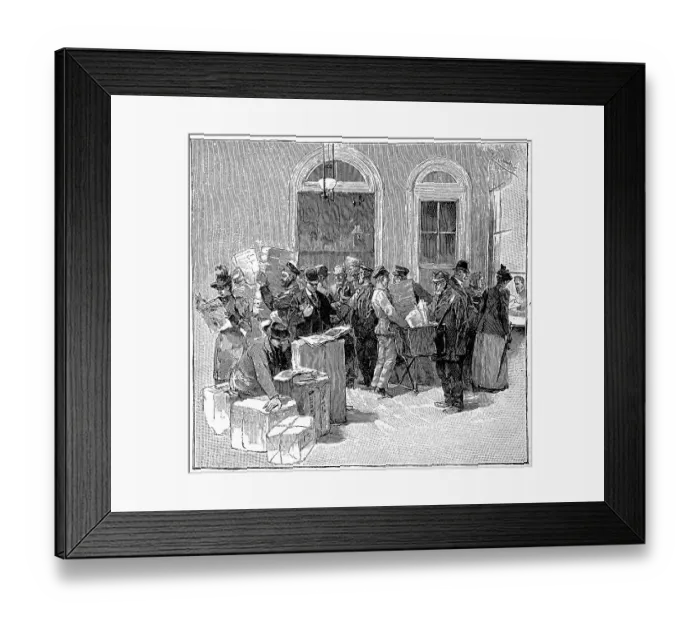 Framed Print : In the expedition, publishing house, of the magazine Gartenlaube in 1890, Berlin, Germany, Historic, digital reproduction of an original 19th-century original Framed Print : In the expedition, publishing house, of the magazine Gartenlaube in 1890, Berlin, Germany, Historic, digital reproduction of an original 19th-century original