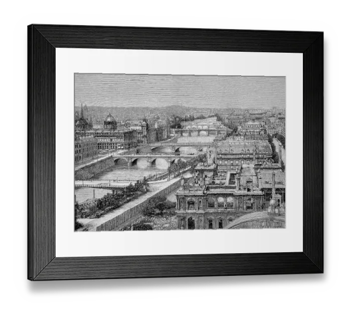 Framed Print : The Bridges of Paris over the Seine in 1887, France, Historic, Digital Reproduction of an Original 19th century Artwork Framed Print : The Bridges of Paris over the Seine in 1887, France, Historic, Digital Reproduction of an Original 19th century Artwork