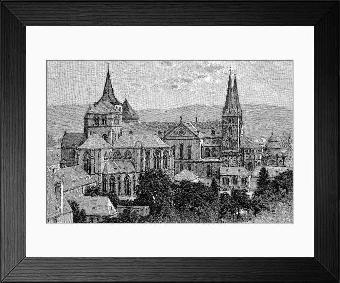 Framed Print : The Cathedral of Trier, Germany, Historical, digitally improved reproduction of an original from the 19th century, digital reproduction of an original from the 19th century Framed Print : The Cathedral of Trier, Germany, Historical, digitally improved reproduction of an original from the 19th century, digital reproduction of an original from the 19th century