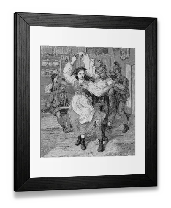 Framed Print : Folk Dance in Steyr, Austria, Historic, digital reproduction of an original 19th century original
